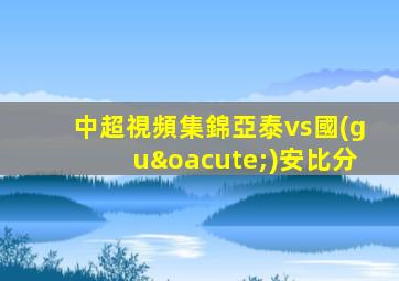 中超視頻集錦亞泰vs國(guó)安比分
